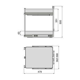 Emuca Harmony Pull-out Soft Close Trolley (2 Trays)