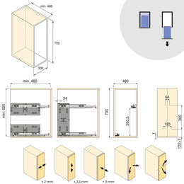 Emuca Harmony Pull-out Soft Close Trolley (2 Trays)