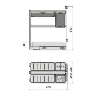 Emuca Harmony Pull-out Soft Close Accessory Rack