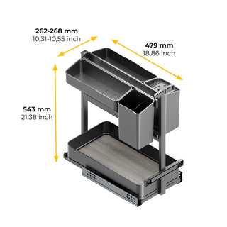 Emuca Harmony Pull-out Soft Close Accessory Rack
