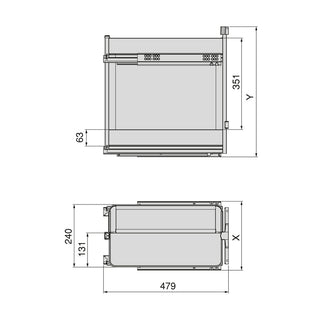 Emuca Harmony Pull-out Soft Close Basket Rack
