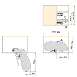 Emuca Harmony Lake Pull-out Corner Module (Right Hand)
