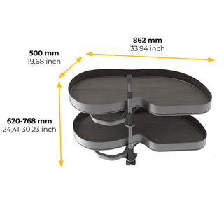 Emuca Harmony Lake Pull-out Corner Module (Right Hand)