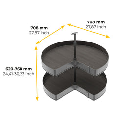 Emuca Harmony 3/4 Circle Rotating Trays
