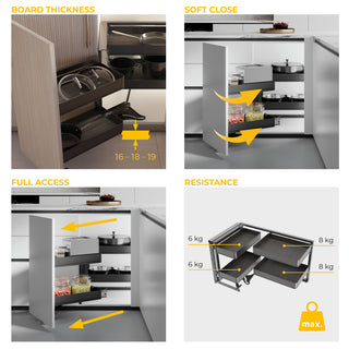 Emuca Harmony Pull-out Corner Module (Left Hand)