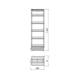 Emuca Harmony Swivel Larder Unit (5 Trays)