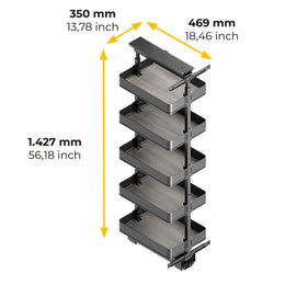 Emuca Harmony Swivel Larder Unit (5 Trays)