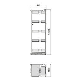 Emuca Harmony Pull Out Larder With Hinges (12 Trays)