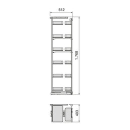 Emuca Harmony Pull Out Larder With Hinges (12 Trays)