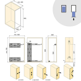 Emuca Harmony Pull-out Soft Close Trolley (3 Trays)