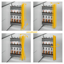Emuca Harmony Pull-out Soft Close Trolley (3 Trays)