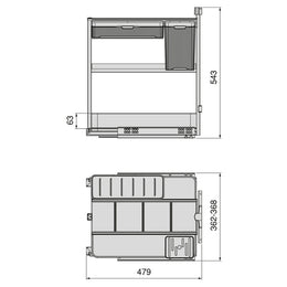 Emuca Harmony Pull-out Soft Close Accessory Rack