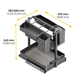 Emuca Harmony Pull-out Soft Close Accessory Rack