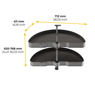 Emuca Harmony 1/2 Circle Rotating Trays