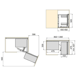Emuca Harmony Pull-out Corner Module (Right Hand)