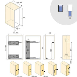 Emuca Harmony Pull-out Soft Close Trolley (3 Trays)