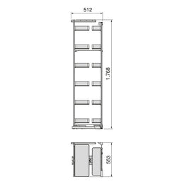 Emuca Harmony Pull Out Larder With Hinges (10 Trays)