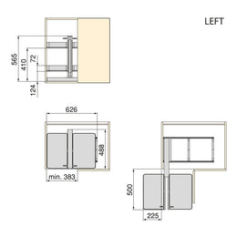 Emuca Harmony Articulated Corner Pull-out