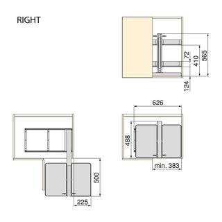 Emuca Harmony Articulated Corner Pull-out