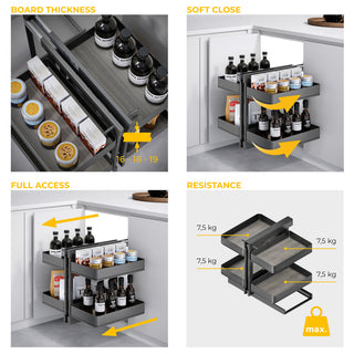 Emuca Harmony Articulated Corner Pull-out