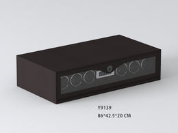 Watch Winder Brown Leather with fingerprint open