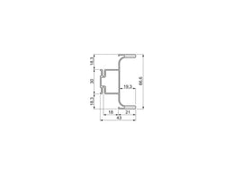 Emuca Gola Central Vertical Double Profile 2.35m 