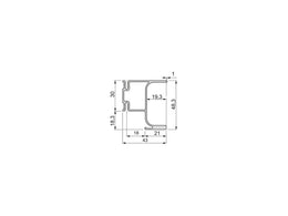 Emuca Gola End Vertical Single Profile 2.55m