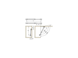 Emuca Piston for lift-up doors - with hooks