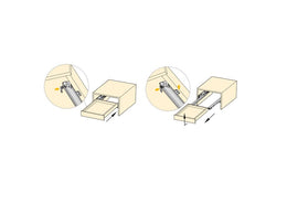Emuca Simplex Push-out Concealed Runners - Partial Extension (Pair)