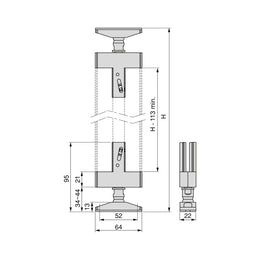 Emuca Zero Modular Leveller (Floor - Ceiling)