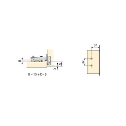 Emuca Pack of 20 X92 Soft Close Full Overlay Hinge 105° With Screw On Plates